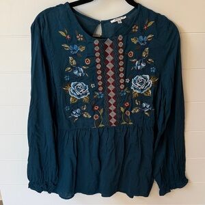 JODIFL Floral Embroidered Blouse